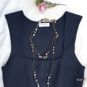 BABATON LBD Bodycon Squared Neck Sleeveless Dress